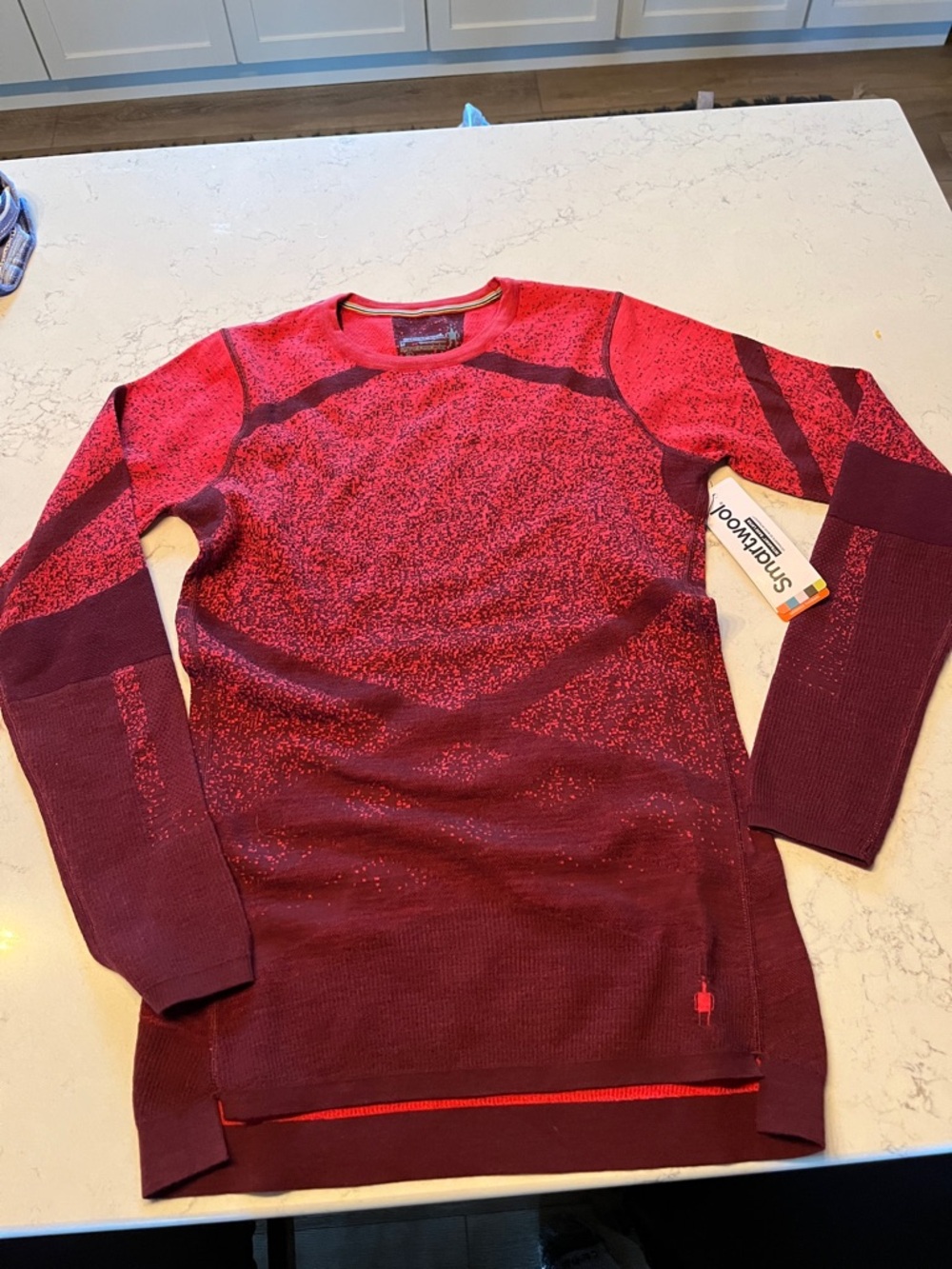 Smartwool Women's IntraknitCrewneck Base Layer - Red/Burgundy